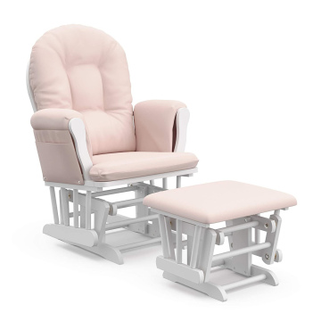 Storkcraft Sillon Mecedora Otomana Acolchada Rosa Con Blanco